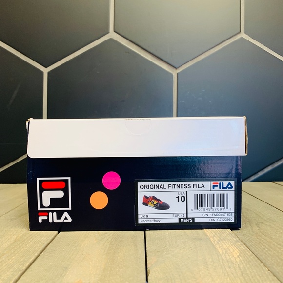 Mens Fila Original Fitness Retro Red Yello Sneaker - Picture 3 of 3